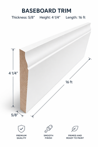 Pinewood Baseboard – Smooth Acrylic Painted Finish