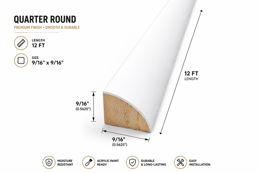 Premium Acrylic Painted Pine Quarter Round