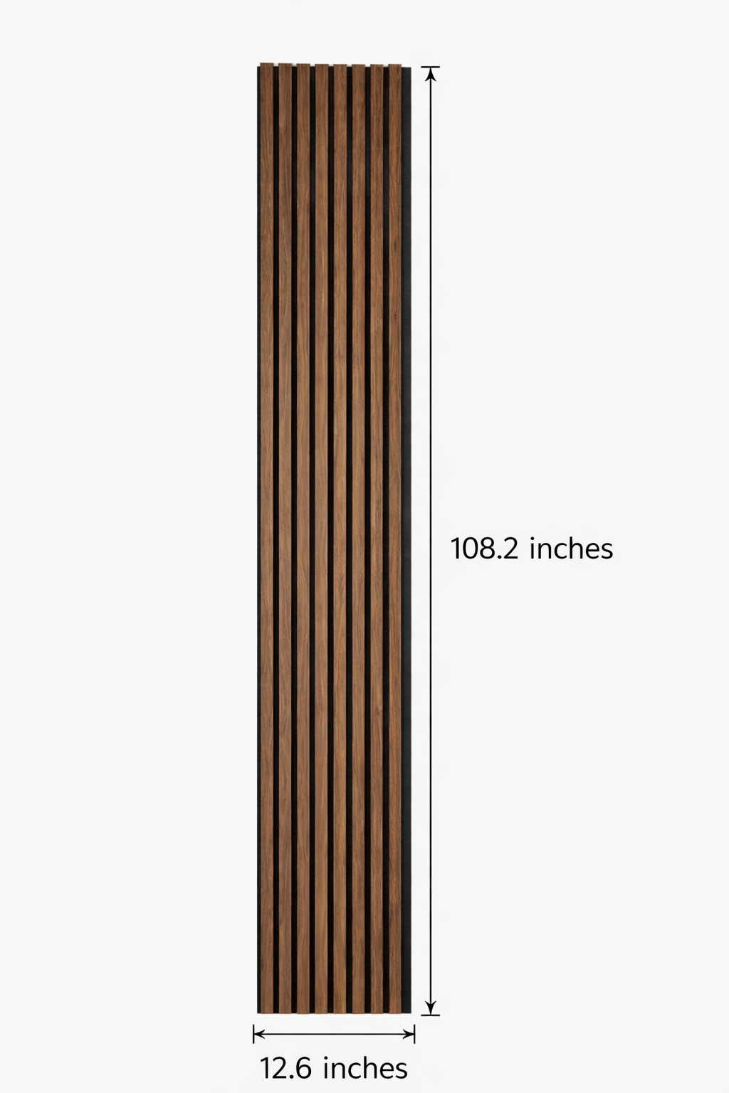 Brown Acoustic Slat Wall Panel – 12.6 in. W × 108.2 in. H