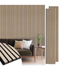 White Oak Acoustic Slat Wall Panel – 12.6 in. W × 108.2 in. H