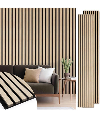 compare product White Oak Acoustic Slat Wall Panel – 12.6 in. W × 108.2 in. H