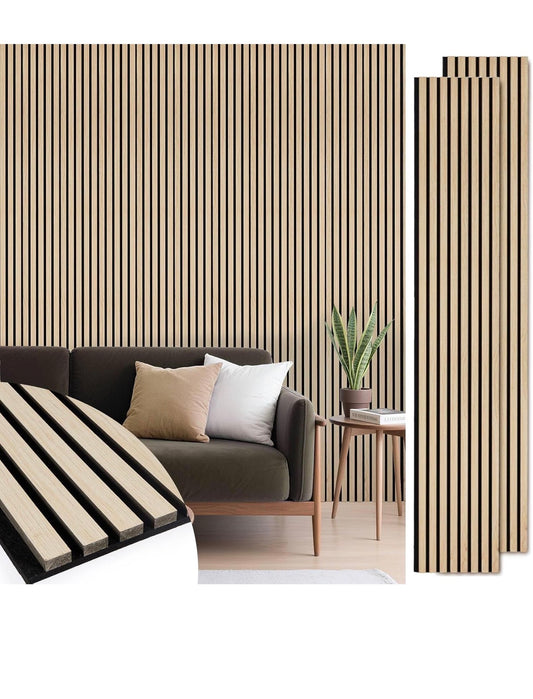 White Oak Acoustic Slat Wall Panel – 12.6 in. W × 108.2 in. H