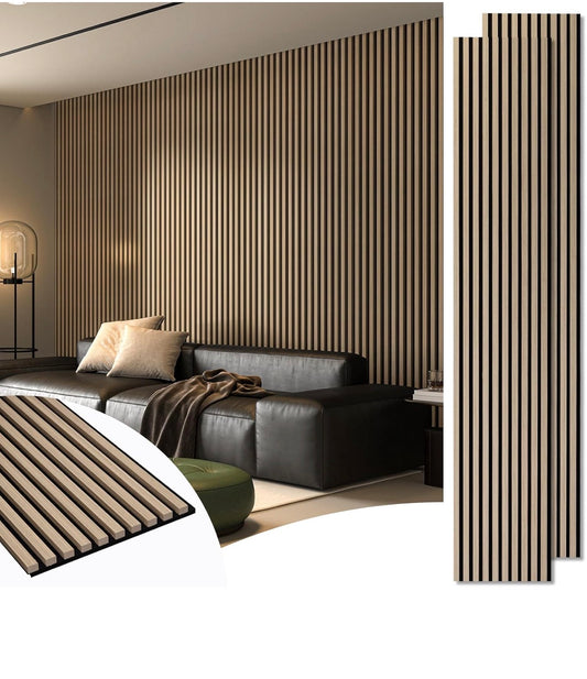 White Oak Acoustic Slat Wall Panel – 12.6 in. W × 108.2 in. H