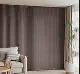 Walnut Oak Acoustic Slat Wall Panel – 12.6 in. W × 108.2 in. H