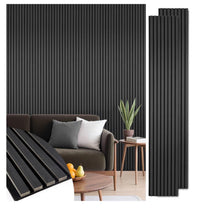Black Oak  Acoustic Slat Wall Panel – 12.6 in. W × 108.2 in. H