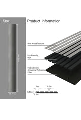 Silver Oak  Acoustic Slat Wall Panel – 12.6 in. W × 108.2 in. H