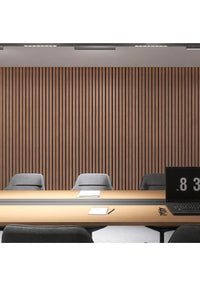 Brown Acoustic Slat Wall Panel – 12.6 in. W × 108.2 in. H