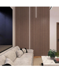 Brown Acoustic Slat Wall Panel – 12.6 in. W × 108.2 in. H