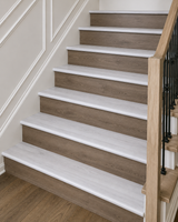 Glacier Oak Stairs Trade.                   Dimensions:     43.0 in × 11.5 in.            Thickness: 5.5mm