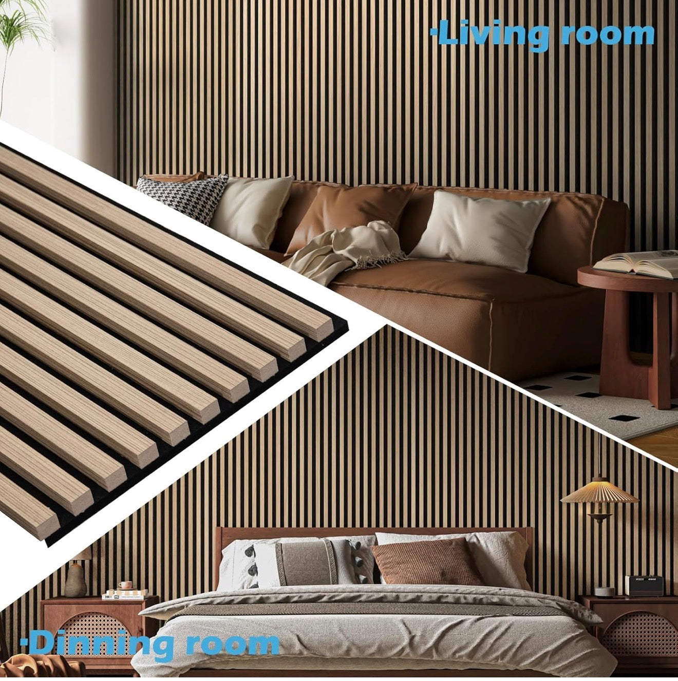 White Oak Acoustic Slat Wall Panel – 12.6 in. W × 108.2 in. H