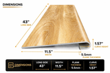 Honey Oak Stairs Trade.                  43.0 in × 11.5 in.             Thickness 5.5mm